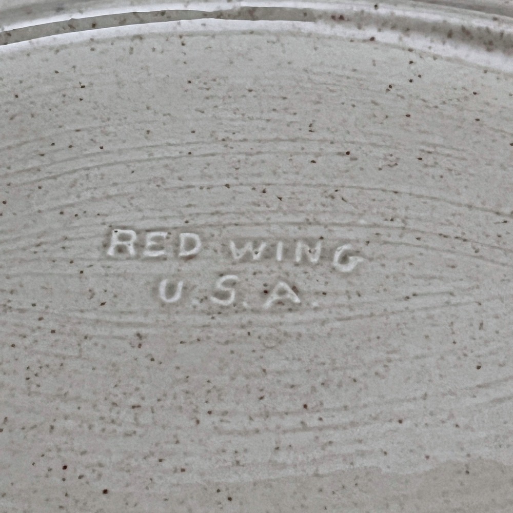 Vintage Red Wing USA Pottery Leaf Design Meat Turkey Serving Plates Set of 3 - Picture 3 of 6